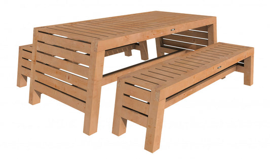 Tuinset Riva Excellent, 2 x bank en 1 x tafel, onbehandeld.