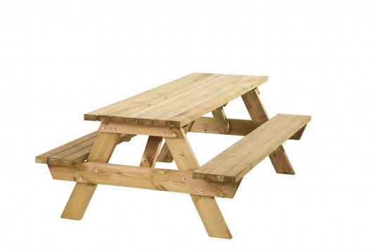 Picknicktafel Bobito, 40 mm dik, bladmaat 220 x 71 cm, groen geïmpregneerd.