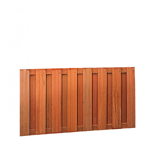 Hardhouten plankenscherm 17 planks 14 mm recht verticaal 180 x 90 cm.