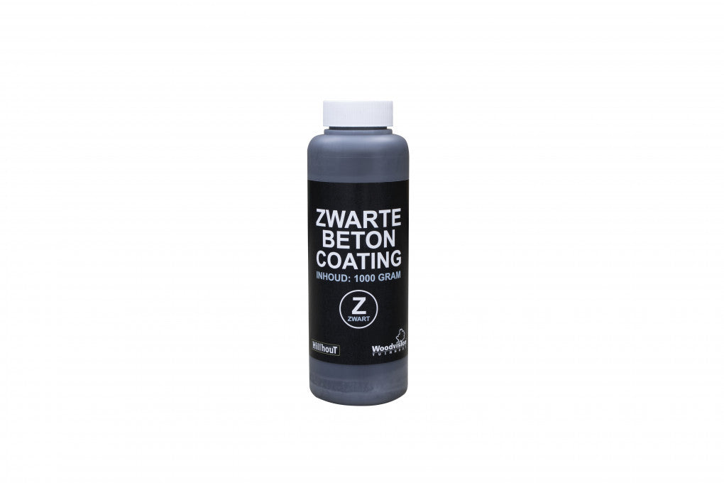 Betoncoating zwart, in plastic fles (1 liter).