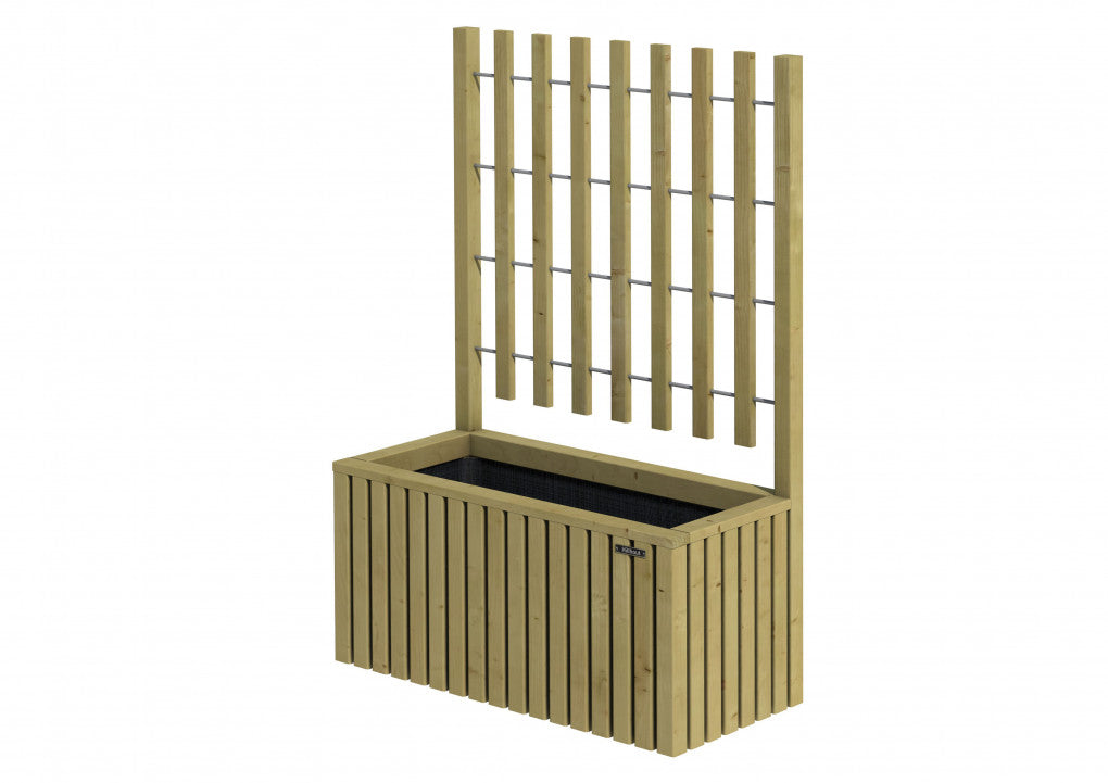 Trellis bloembak Elan 130 Excellent, 89 x 42 x 42 cm hoogte 130 cm, groen geïmpregneerd.