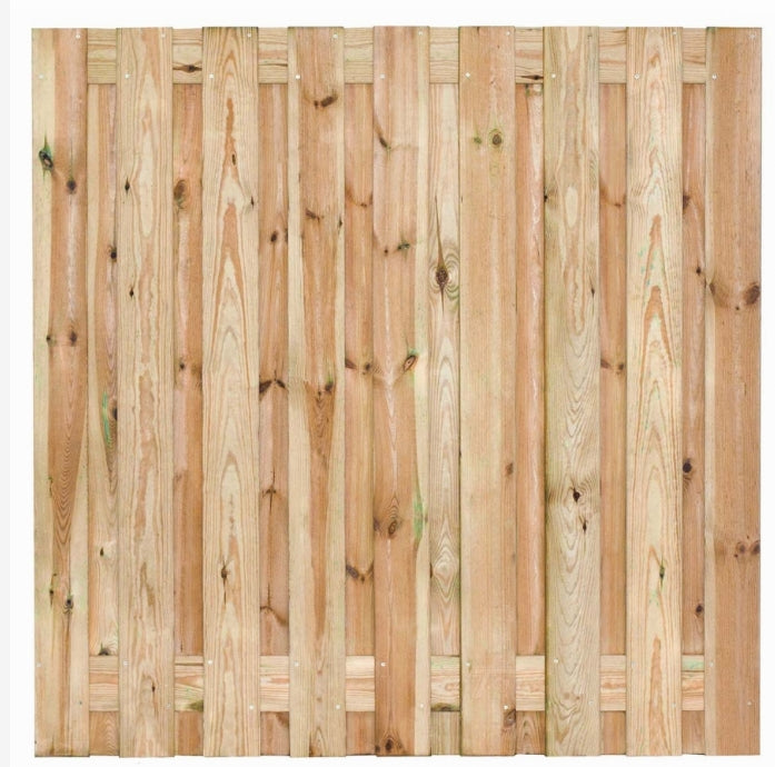 Gardenlux grenen scherm Idaho 19 planks/15mm RVS geschroefd 180x180cm