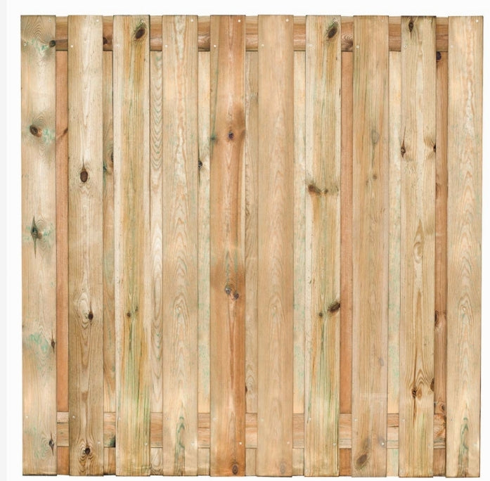 Gardenlux grenen scherm Bois 21 planks/17mm RVS geschroefd 180x180cm