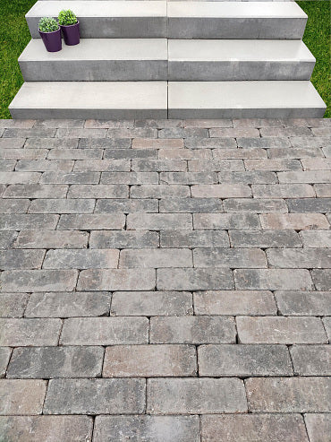 Traptrede 100x35x15 cm stone grey kleurecht met facet